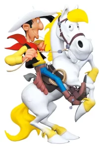 Statua Resina Lucky Luke su Jolly Jumper - Collectoys (25 cm)