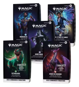 Magic the Gathering Foundations Commander Deck Case (5) - Versione Francese