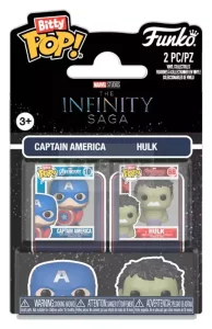 Marvel Bitty POP! Vinyl Figures - Confezione Doppia Capitano America & Hulk (2 cm)