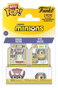 Minions Bitty POP! - Confezione Doppio Kevin Sposo & Occhio, Matie – 2 cm