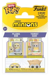 Minions Bitty POP! Vinyl Figures - Confezione Doppia Pigiamino Bob & Turista Dave da 2 cm