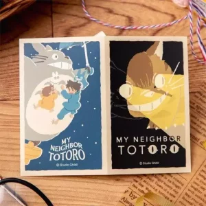 Adesivi Totoro: Autobus Volante e Totoro che Vola - Stile Retro