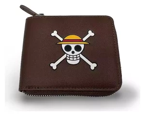 Portafoglio Uomo One Piece con Zip a Teschio