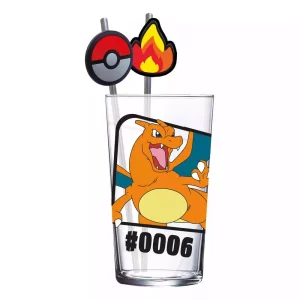 Bicchiere Pokémon Charizard con Cannucce da 480 ml