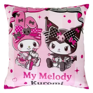 Cuscino Sanrio Pink Black Party Kuromi & My Melody - 35x35 cm