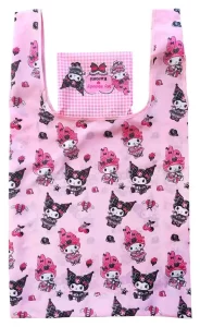 Borsa Sanrio Kuromi & My Melody Festa Rosa e Nera Pieghevole