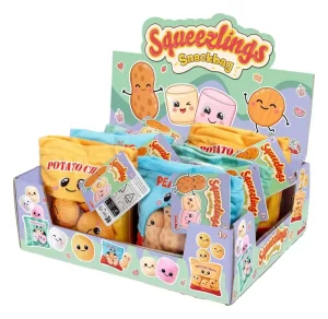 Squeezlings Plush Figure Snackbag - Display con 6 Peluche