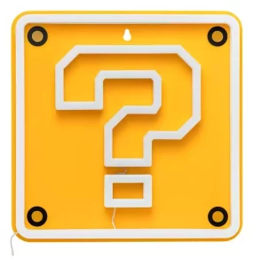 Lampada da Parete LED Neon Super Mario Question Block - 24 x 24 cm