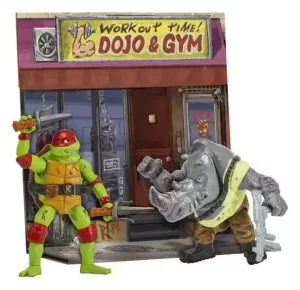 Teenage Mutant Ninja Turtles: Mutant Mayhem - Raphael vs. Rocksteady (2 Action Figure da 11 cm)