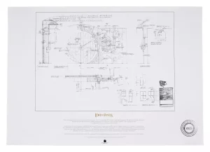 Stampa Artistica Blueprint La Compagnia dell'Anello - Bag End (59 x 42 cm)