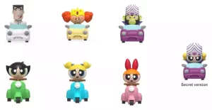 The Powerpuff Girls: Macchinine Pull Back Blind Box da 5 cm (Confezione da 6)