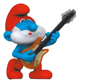 The Smurfs: Statuetta PVC di Papà Smerf con Chitarra - 5.5 cm