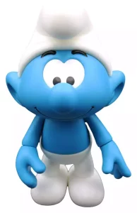 The Smurfs: Puffo Bianco e Blu - Flocked, Action Figure Vinyl da 19 cm