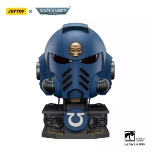 Casco Warhammer 40,000 Capitano MkX con Supporto Display - Ultramarines (44 cm)