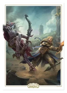 Stampa d'Arte World of Warcraft: Sylvanas vs Anduin Wrynn Edizione Limitata (42x30 cm)