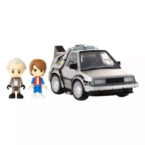 Back to the Future: DeLorean con Mini-Figure Q-Village (9cm)
