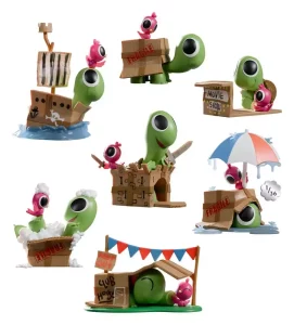 Mini Action Figures Tartaruga Box e Uccello S1 - Blind Box Display (6) 9cm