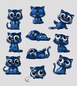 Catscans Mini Figure S1 - Blind Box Display (9) - 6cm