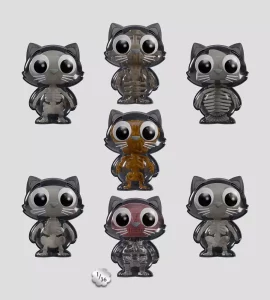 Catscans Mini Figure Serie 2 Bare Bones - Blind Box Display (6) - 6 cm