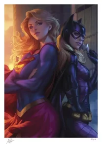 Stampa d'Arte Fine DC Comics Supergirl & Batgirl - 61x46 cm