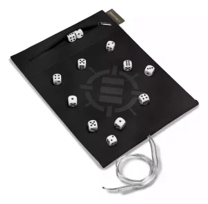 Tappeto da Gioco Enhance Roll on a Scroll - Set Dadi e Tappetino Bianco