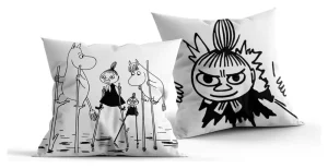Cuscino Moomin 40x40 cm - Nero e Bianco