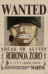 Poster 3D One Piece - Roronoa Zoro - 38 x 58 cm