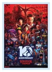 Stranger Things: Stampa d'Arte Edizione Limitata 10° Anniversario 21x42 cm