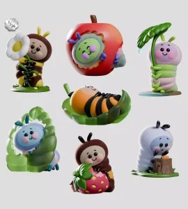 Wooly Bear Mini Figure Vinil Serie 1 Display (6) - 13 cm