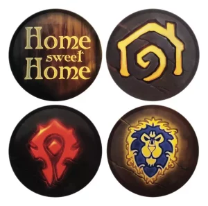 Sottobicchieri World of Warcraft - Set 4 Stampa Metallica Ufficiale