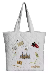 Borsa Shopper Harry Potter Ricamata Icone Velluto