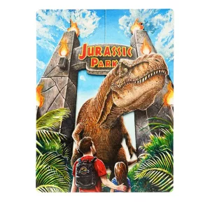Jurassic Park: Attacco del T-Rex - Quadro 3D in Legno WoodArts 30x40 cm