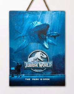 Jurassic World WoodArts: Mosausauro 3D in Legno - Decorazione Murale 30x40 cm