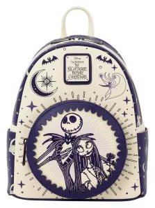 Zaino Loungefly Mini Nightmare Before Christmas Jack e Sally - Sfondo Notturno