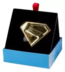 Superman Scudo S Replica Magnetico Placcato Oro 28K - Collezione DC