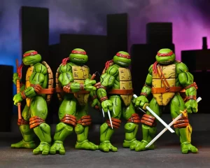 Teenage Mutant Ninja Turtles: Action Figures 4-Pack (Mirage Comics) – Leonardo, Raphael, Michelangelo, Donatello – 18 cm