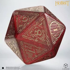 The Hobbit: Dado Spindown Jumbo D20 Rosso Lucente - Collezione da Gioco di Ruolo